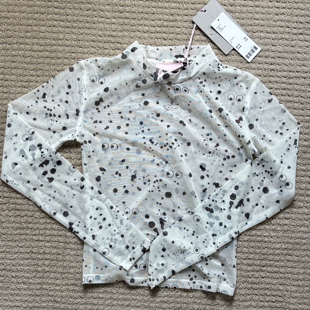 Gorgeous quirky mesh crop top by Lazy Oaf. Sz 4